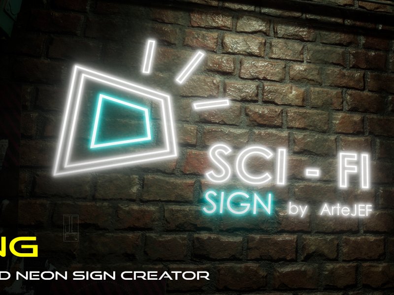 Sci-Fi Sign - PNG based Neon Sign Creator "arteJEF"