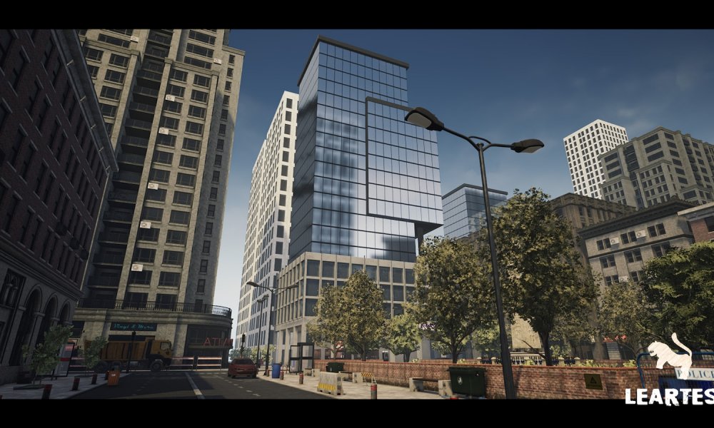 Modern City Downtown with Interiors Megapack (Modular Urban Buildings)