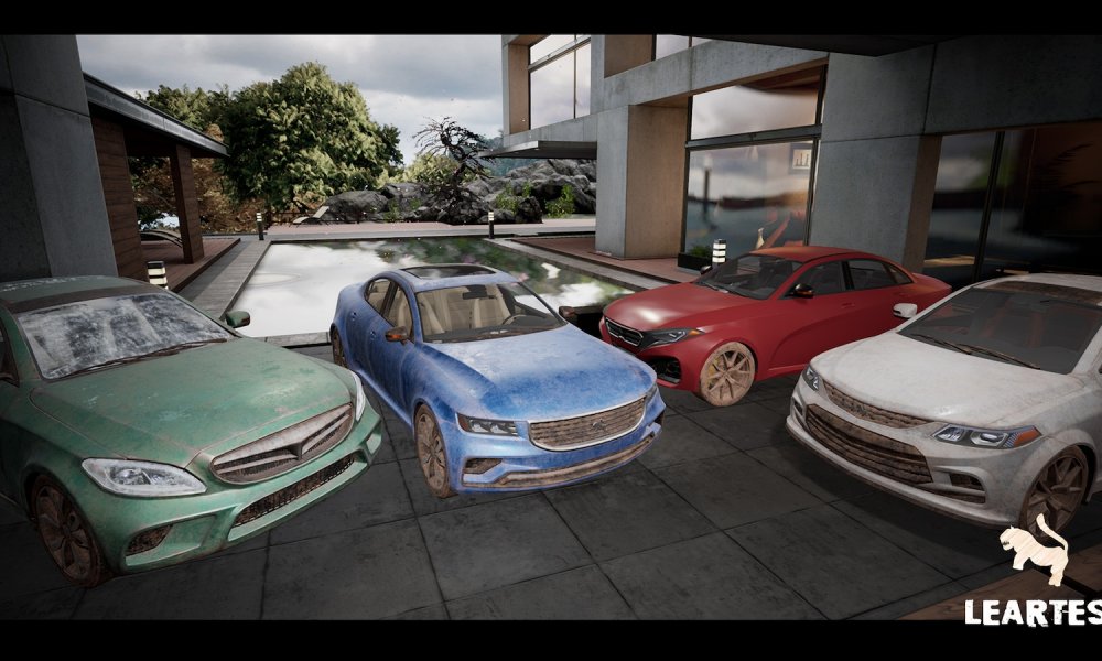 Sedan Car Vehicles Set Driveable / Animated / Realistic (Set of 4)