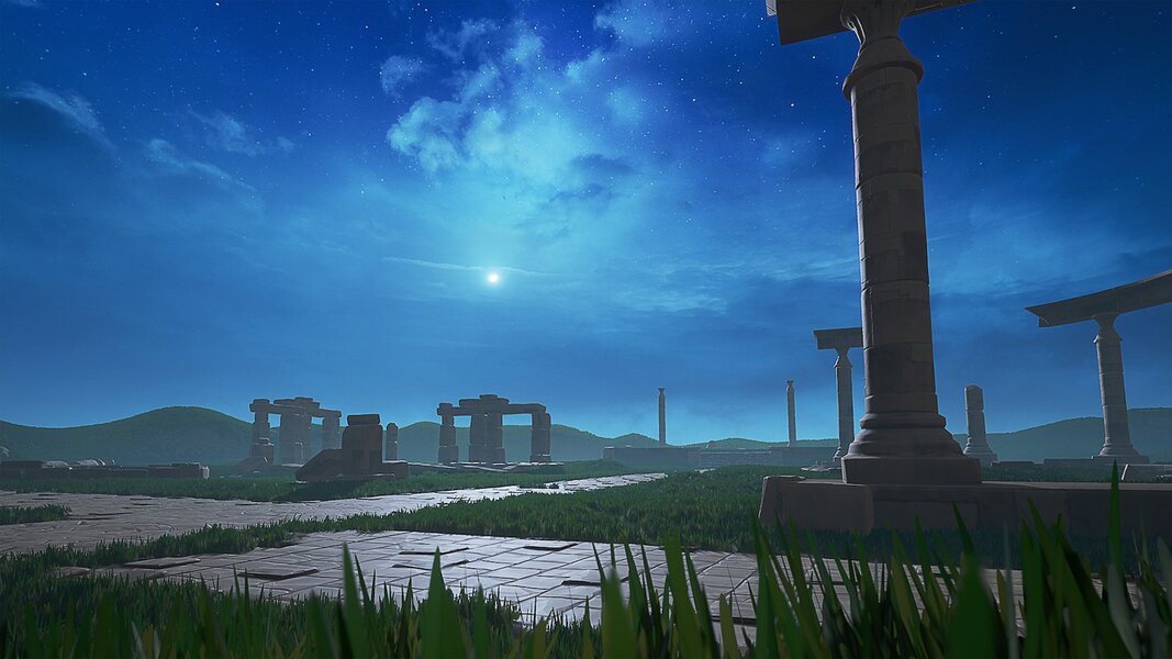 Stylized Ancient Columns and Stones
