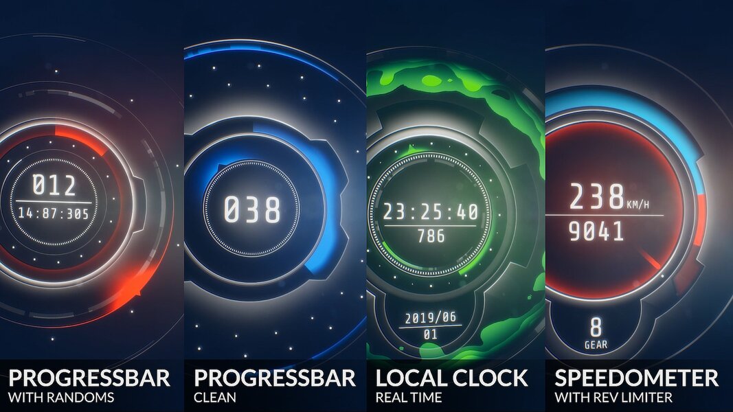Advanced Sci-Fi UI - Clocks & Gauges