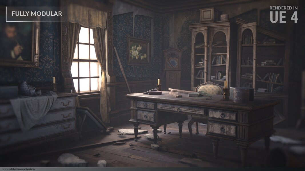 Abandoned Mansion _ Fully Modular Asset Pack