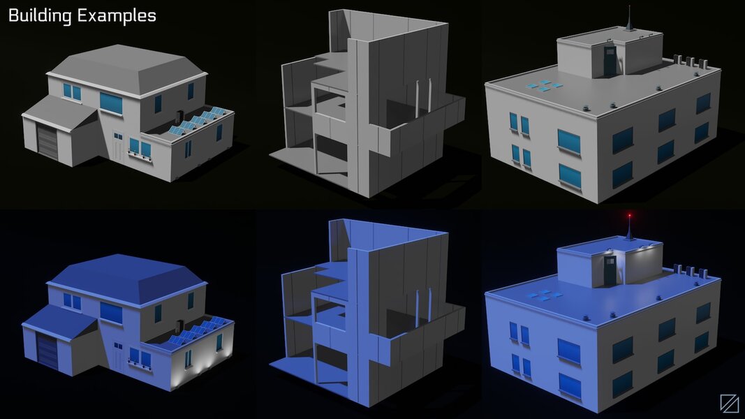 Modular Building Set - Low Poly