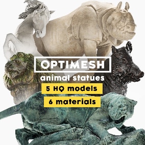 Animal Statues Sculptures Pack