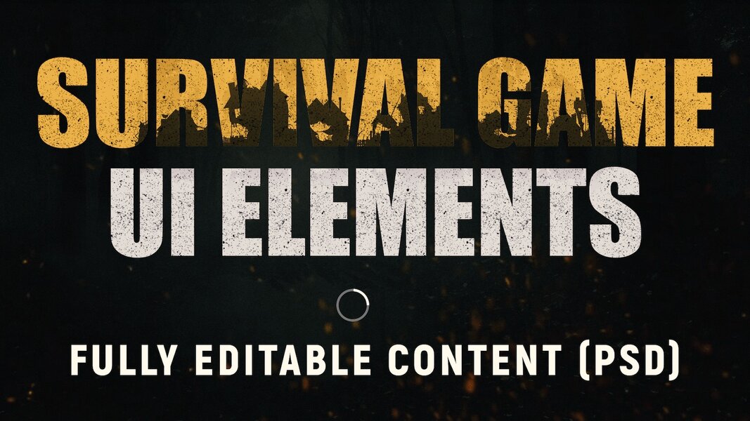 EDITABLE SURVIVAL HORROR UI ELEMENTS BUNDLE (PNG + PSD)