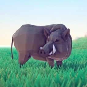 Poly Art Boar
