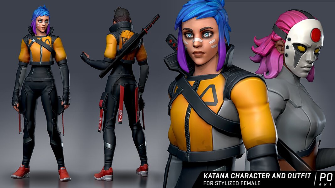 Katana Outfit for Stylized Female