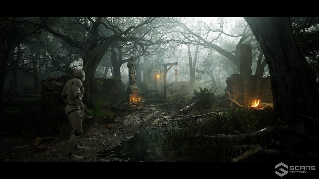 Medieval Fantasy Ruins - Dark Forest Environment